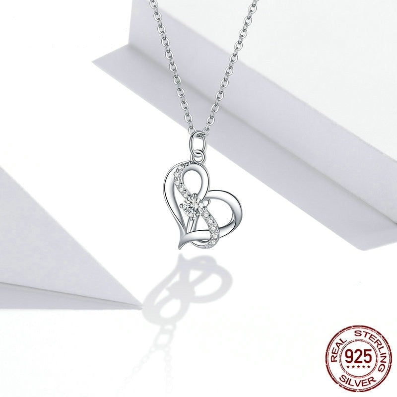 Infinity Love Heart Pendant Necklace