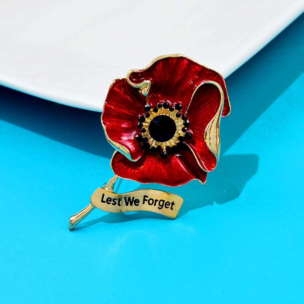 Red Poppy Brooch