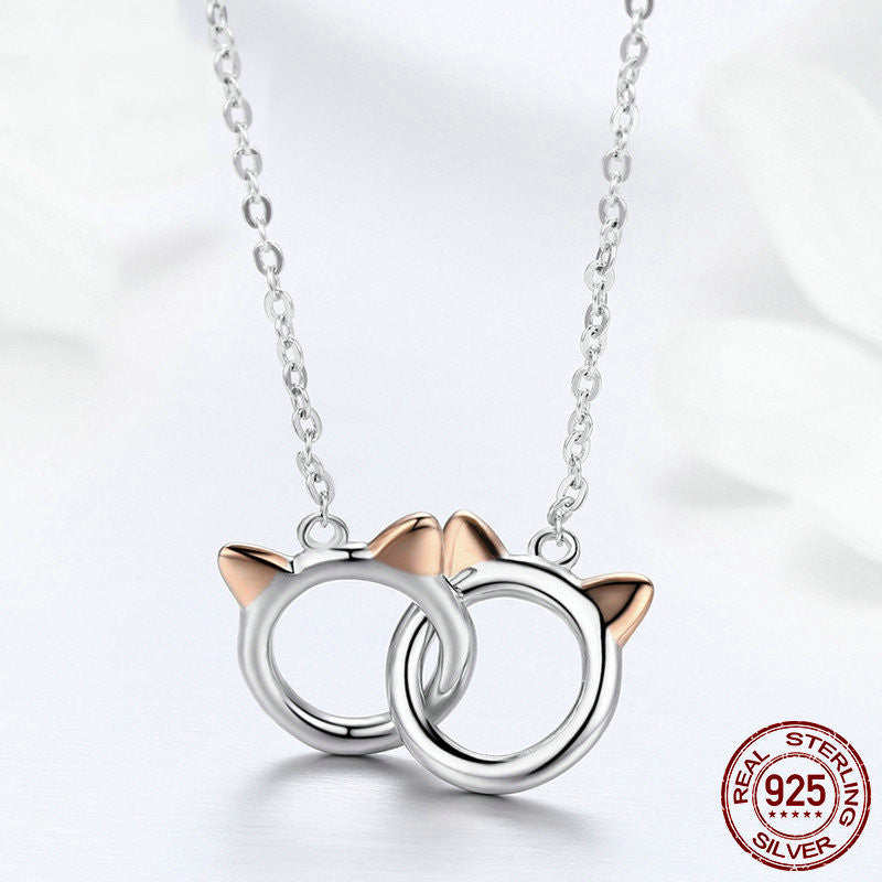 Cat Circles Pendant Necklace