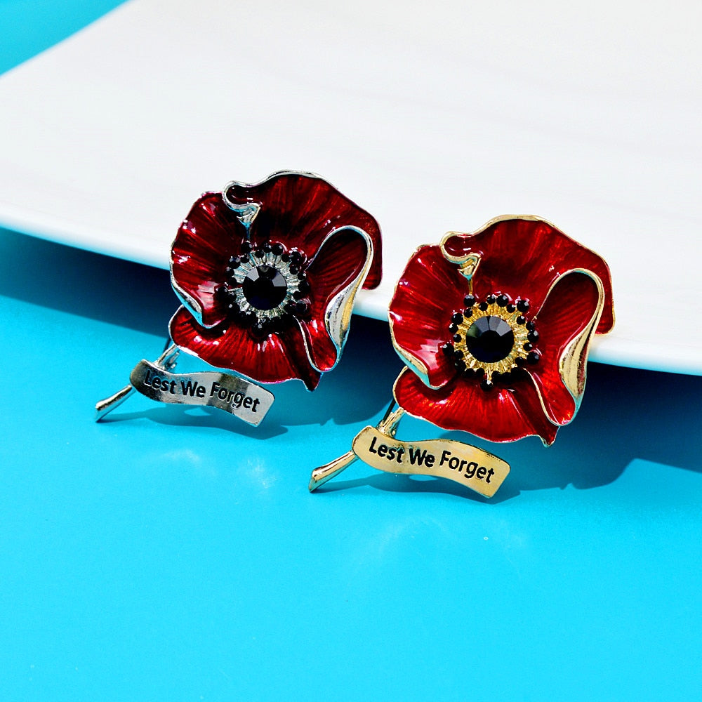 Red Poppy Brooch