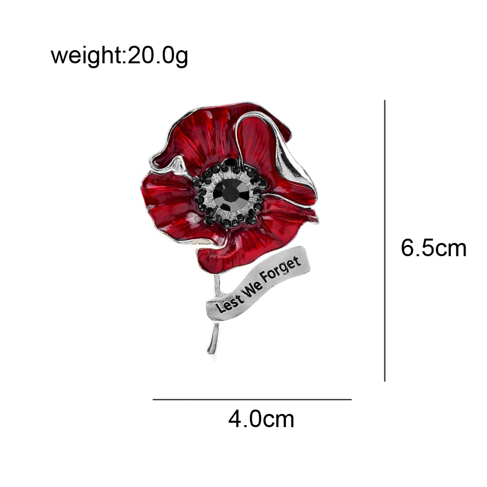 Red Poppy Brooch