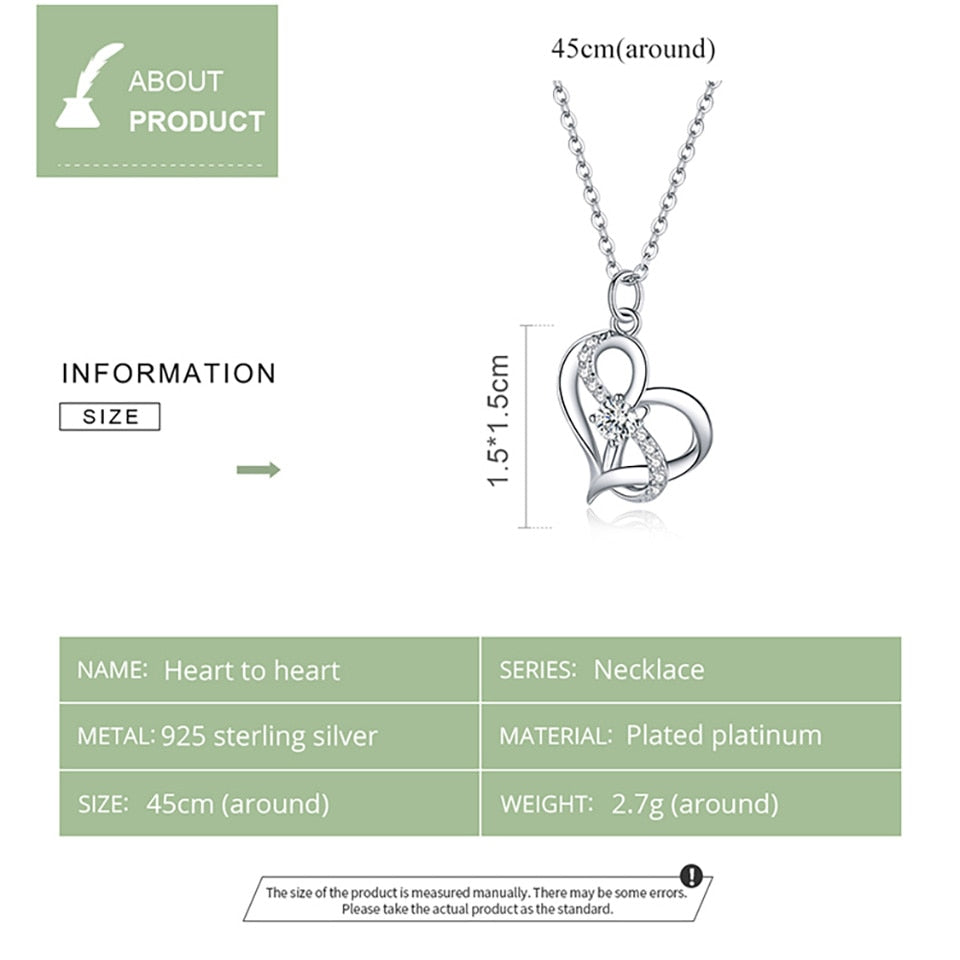 Infinity Love Heart Pendant Necklace