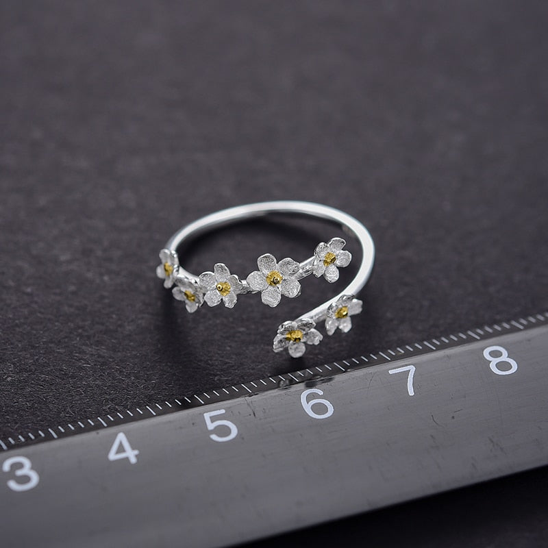 Forget-Me-Not Flower Adjustable Ring