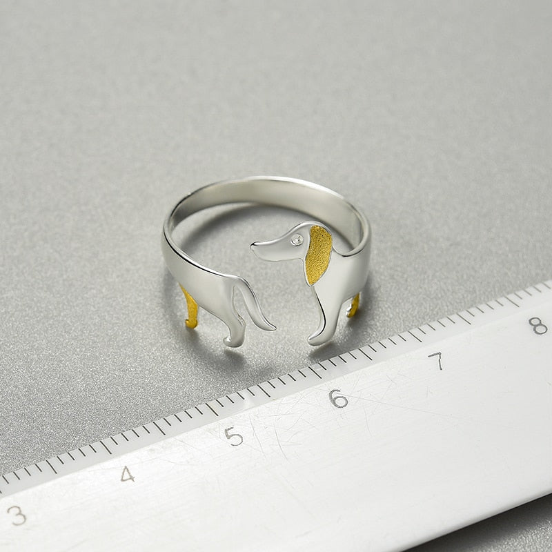 Cute Dachshund Dog Adjustable Ring