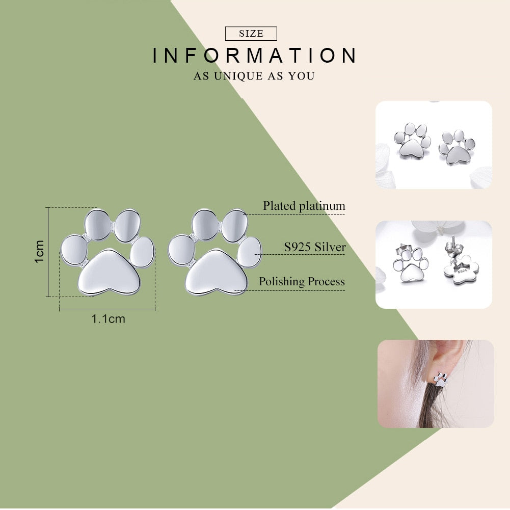 Stunning Animal Paw Print Stud Earrings