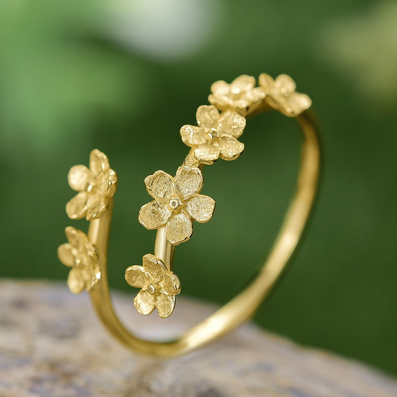 Forget-Me-Not Flower Adjustable Ring