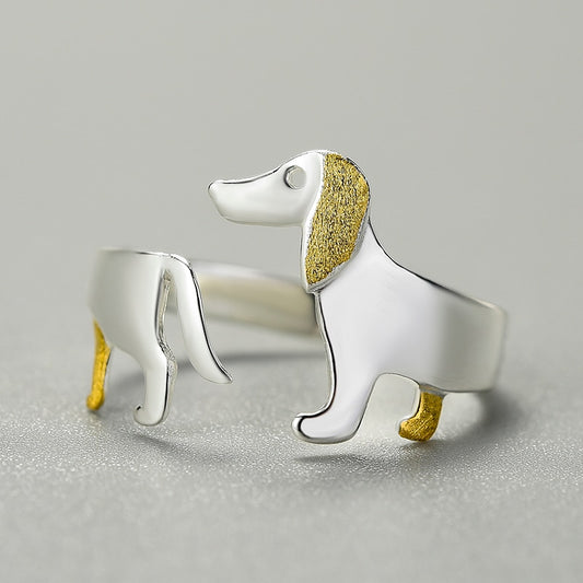 Cute Dachshund Dog Adjustable Ring