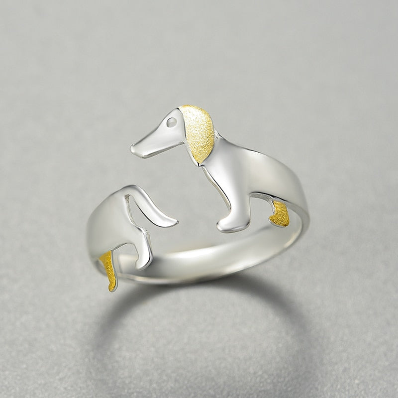 Cute Dachshund Dog Adjustable Ring