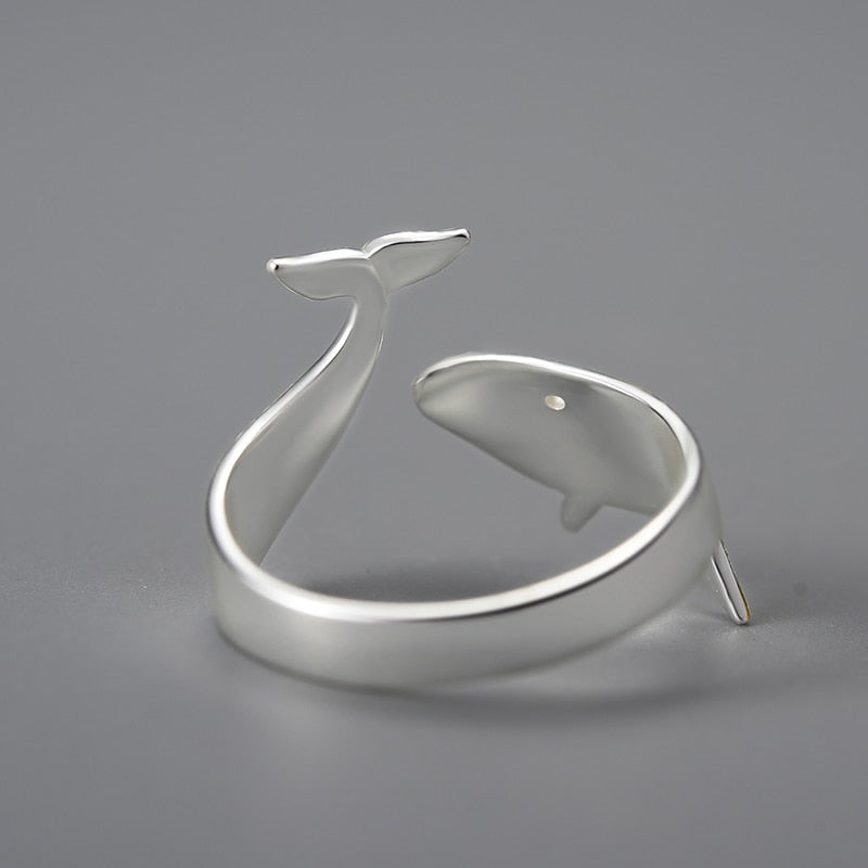 Stunning Whale Adjustable Ring