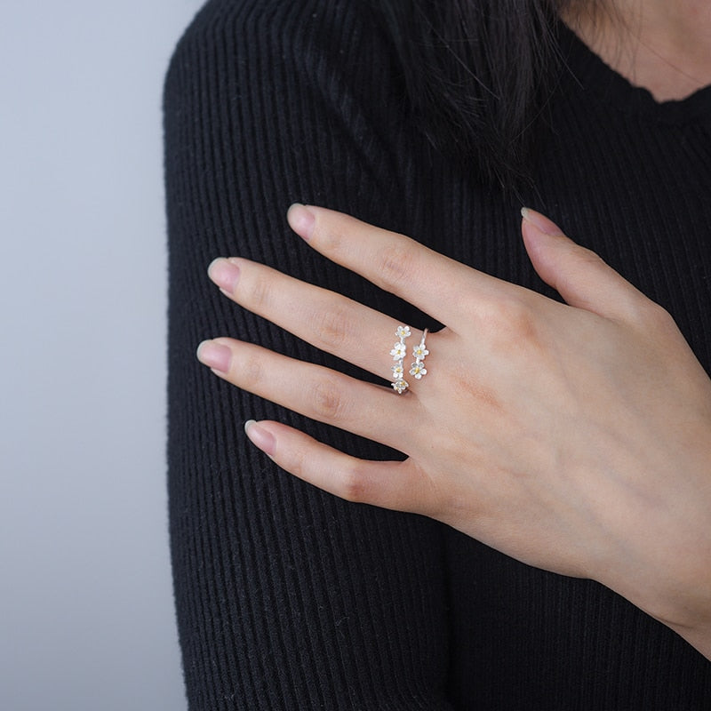 Forget-Me-Not Flower Adjustable Ring