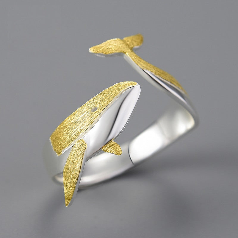 Stunning Whale Adjustable Ring