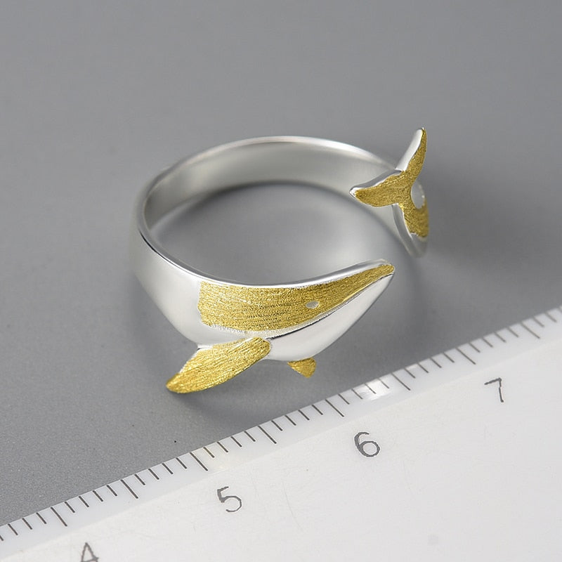 Stunning Whale Adjustable Ring